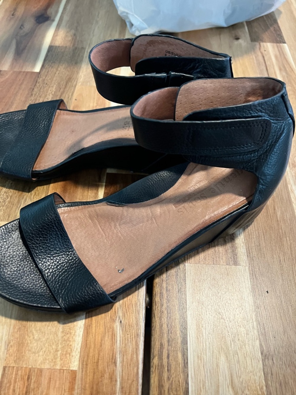 gentle souls Black Leather Ankle-Strap Sandals - Picture 2 of 4
